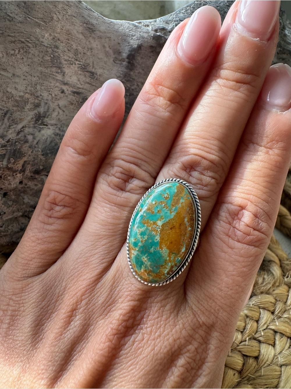 ⚡️GENUINE MOHAVE TURQUOISE OVAL RING